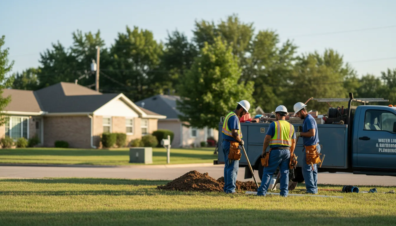 Residential water line and bathroom plumbing service in Cambridge, KS